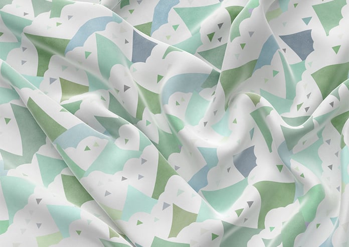 Cloudy Peaks, Mint - Motorised Roman Blind - Image 4